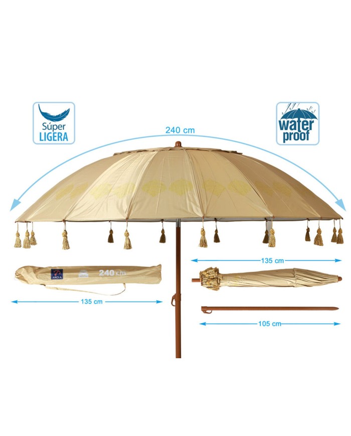 Ombrellone Beige Ø 240 cm SPF50+