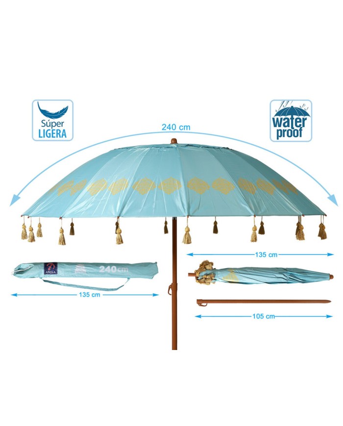 Ombrellone Azzurro Ø 240 cm SPF50+