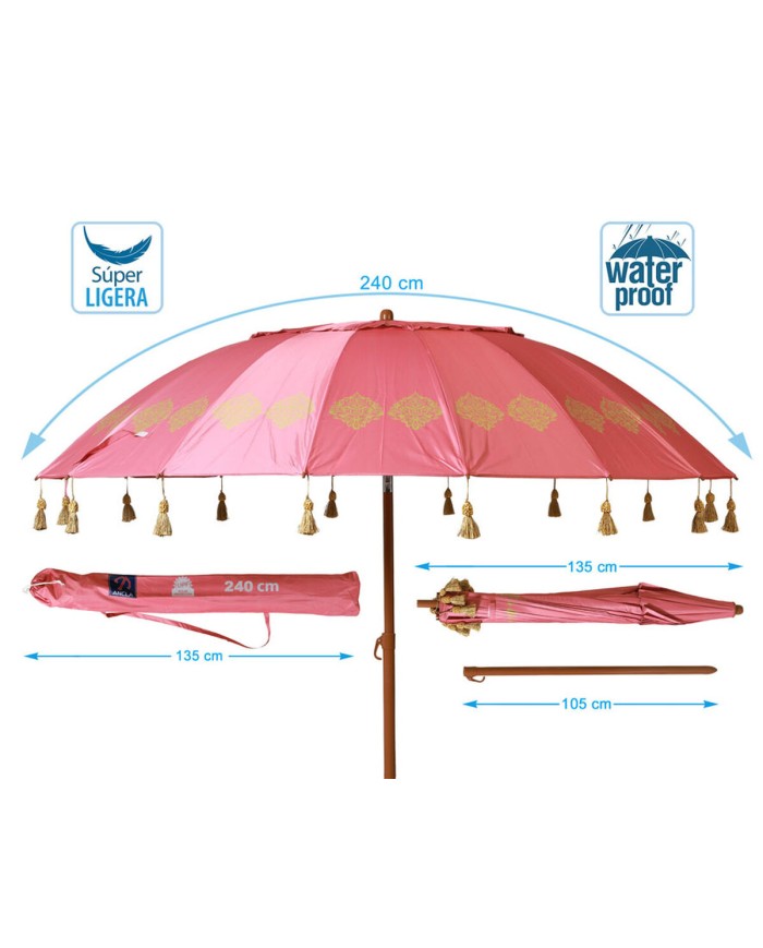 Ombrellone Corallo Ø 240 cm SPF50+ Ombrellone Corallo Ø 240 cm SPF50+