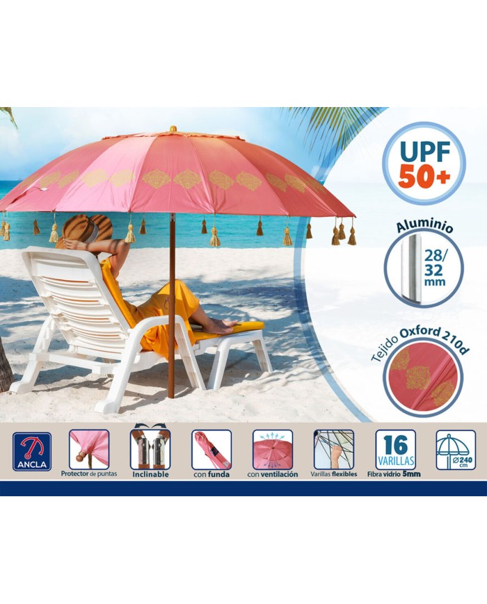 Ombrellone Corallo Ø 240 cm SPF50+ Ombrellone Corallo Ø 240 cm SPF50+