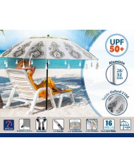 Ombrellone Bianco Ø 220 cm SPF50+ Boho Ombrellone Bianco Ø 220 cm SPF50+ Boho