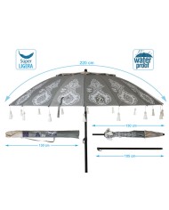 Ombrellone Grigio Ø 220 cm SPF50+ Boho