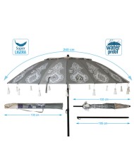 Ombrellone Grigio Ø 240 cm SPF50+ Boho Ombrellone Grigio Ø 240 cm SPF50+ Boho