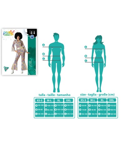Costume per Adulti Multicolore Disco Costume per Adulti Multicolore Disco