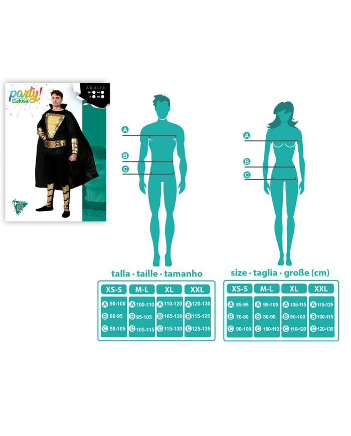 Costume per Adulti Nero Eroe di Fumetti Costume per Adulti Nero Eroe di Fumetti