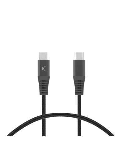Cavo USB-C con USB-C KSIX Nero Cavo USB-C con USB-C KSIX Nero