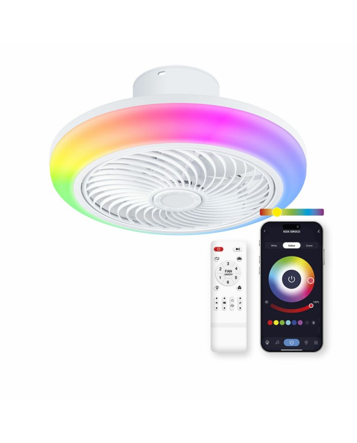 Ventilatore da Soffitto con Luce KSIX Siroco G (3000k - 6500k) Ventilatore da Soffitto con Luce KSIX Siroco G (3000k - 6500k)