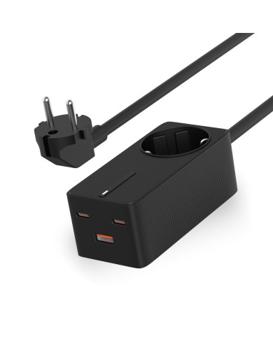 Caricabatterie da Parete KSIX GaN Nero 65 W Caricabatterie da Parete KSIX GaN Nero 65 W