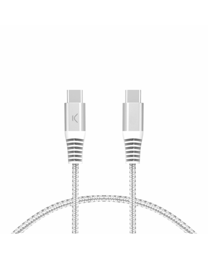 Cavo USB-C con USB-C KSIX Bianco Cavo USB-C con USB-C KSIX Bianco
