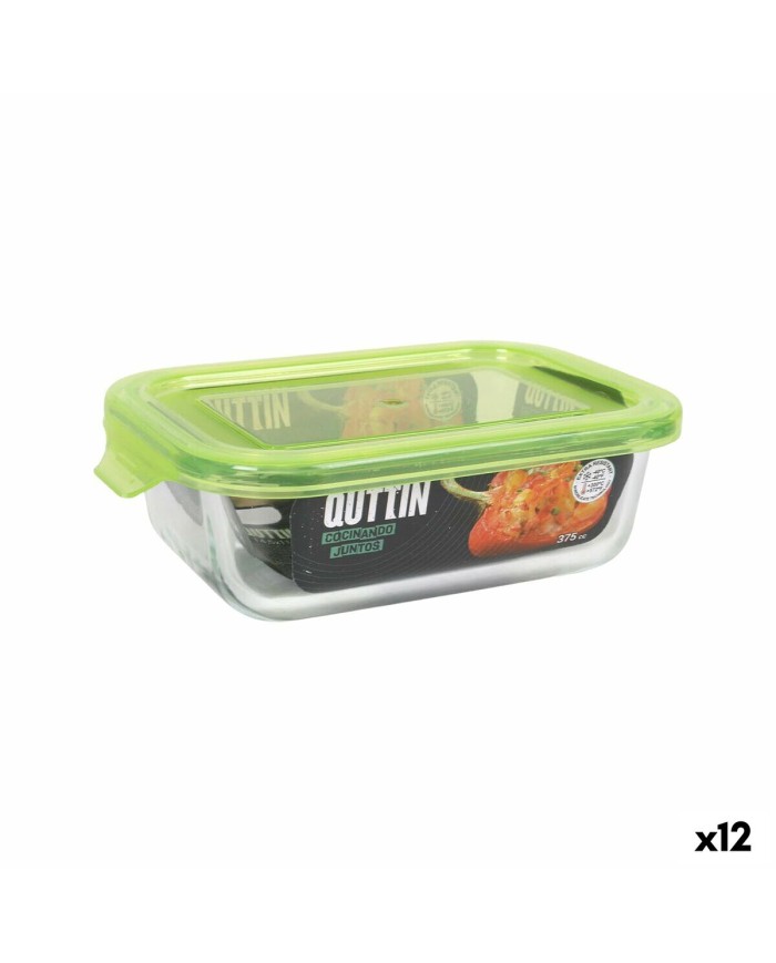 Porta pranzo Quttin Verde Rettangolare 375 ml 17 x 11 x 5 cm (12 Unità)
