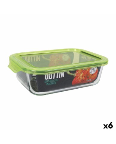 Porta pranzo Quttin Rettangolare 1L 22 x 15,5 x 6,5 cm (6 Unità) Porta pranzo Quttin Rettangolare 1L 22 x 15,5 x 6,5 cm (6 Unità)