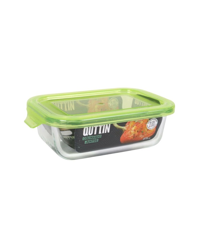 Porta pranzo Quttin Verde Rettangolare 375 ml 17 x 11 x 5 cm (12 Unità)