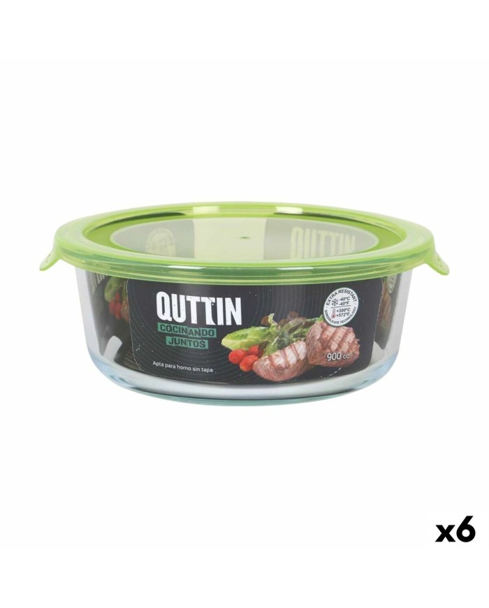 Porta pranzo Quttin Verde 900 ml 19 x 18 x 7 cm (6 Unità)