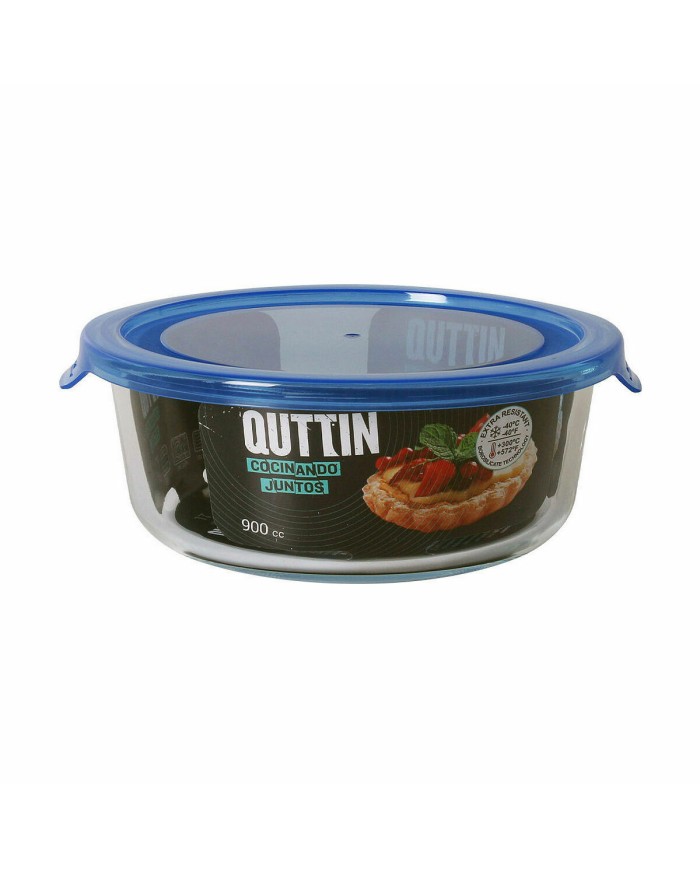 Porta Pranzo Rotondo con Coperchio Quttin  Azzurro 900 ml (6 Unità)