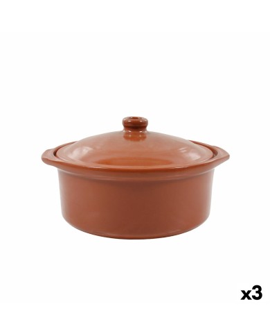 Teglia Azofra Argilla cotta 24,5 x 23 x 16,7 cm Con coperchio (3 Unità) Teglia Azofra Argilla cotta 24,5 x 23 x 16,7 cm Con coperchio (3 Unità)