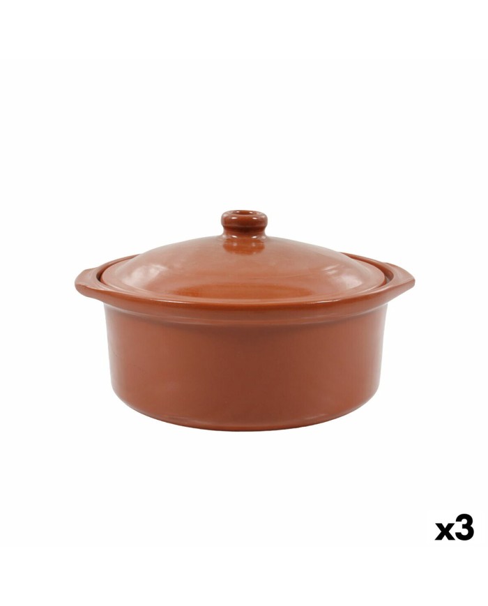 Teglia Azofra Argilla cotta 24,5 x 23 x 16,7 cm Con coperchio (3 Unità)