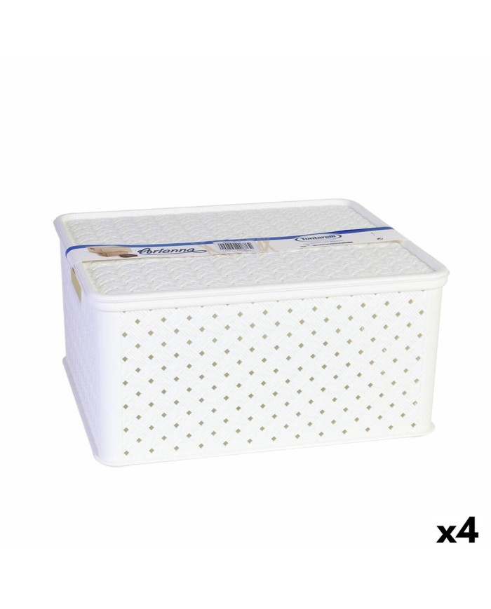 Scatola portaoggetti con coperchio Tontarelli Arianna Bianco 13 L 33 x 29 x 16 cm (4 Unità)