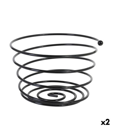 Portafrutta Viejo Valle Nero Spirale Ø 26 x 17 cm (2 Unità) Portafrutta Viejo Valle Nero Spirale Ø 26 x 17 cm (2 Unità)