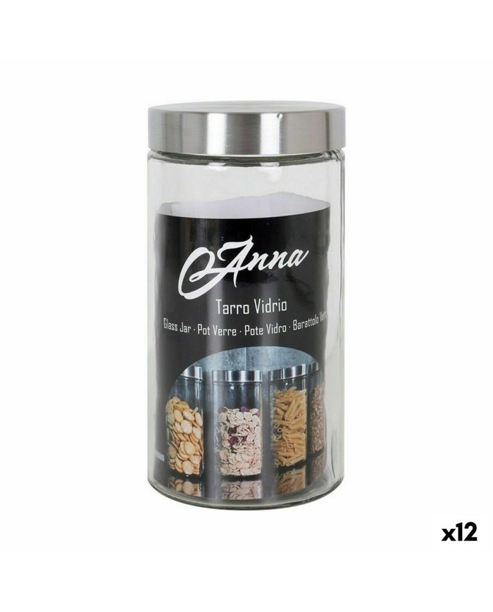 Vaso Anna 1,7 L Vetro Acciaio 11 x 11 x 22 cm (12 Unità) Vaso Anna 1,7 L Vetro Acciaio 11 x 11 x 22 cm (12 Unità)