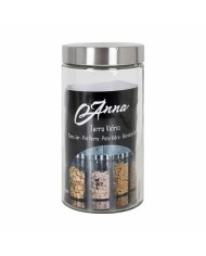 Vaso Anna 1,7 L Vetro Acciaio 11 x 11 x 22 cm (12 Unità) Vaso Anna 1,7 L Vetro Acciaio 11 x 11 x 22 cm (12 Unità)