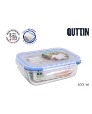 Porta pranzo Ermetico Quttin Rettangolare 600 ml 17,5 x 13 x 6 cm (6 Unità)