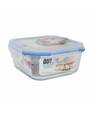 Porta Pranzo Quadrato con Coperchio Quttin Trasparente 750 ml 16 x 16 x 7 cm (6 Unità)