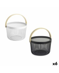 Cestino Multiuso Confortime Legno Metallo 40 x 28 x 18 cm (6 Unità)