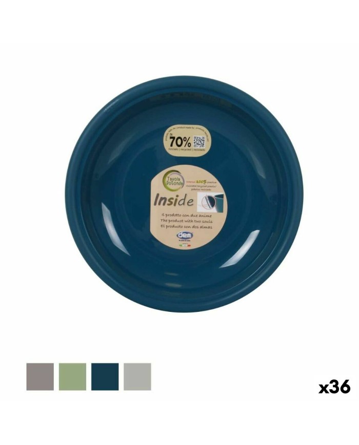 Piatto da pranzo Dem Inside Plastica Ø 25 x 25 x 2 cm (36 Unità)