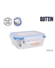 Porta pranzo Ermetico Quttin Rettangolare 375 ml (12 Unità)