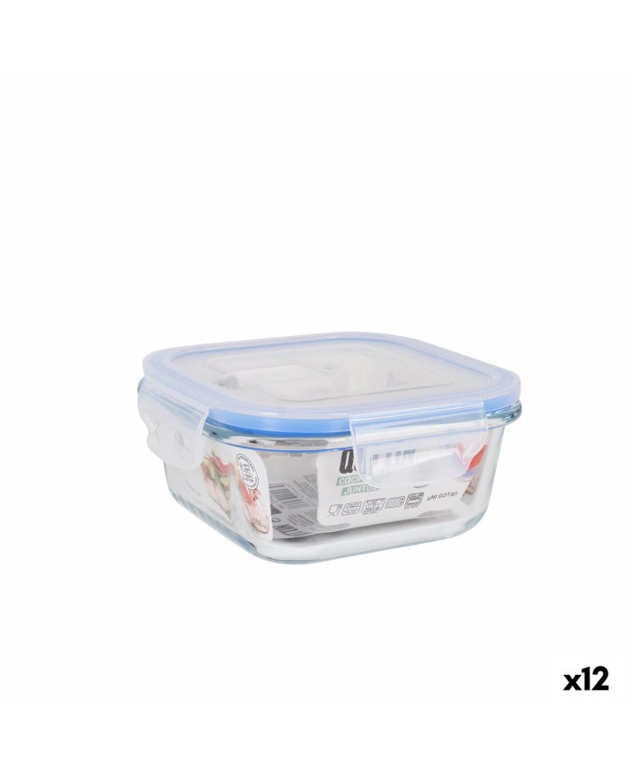 Porta pranzo Ermetico Quttin Quadrato 550 ml (12 Unità)