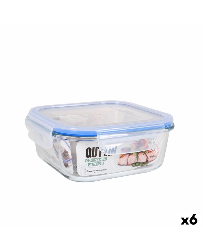 Porta pranzo Ermetico Quttin Quadrato 1,1 L (6 Unità) Porta pranzo Ermetico Quttin Quadrato 1,1 L (6 Unità)