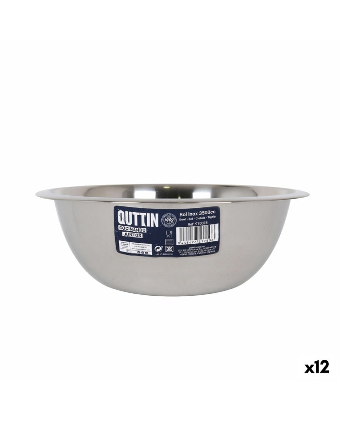 Ciotola Quttin Quttin Acciaio inossidabile 3,5 L Ø 28,4 x 9,7 cm Miscelatore (12 Unità)