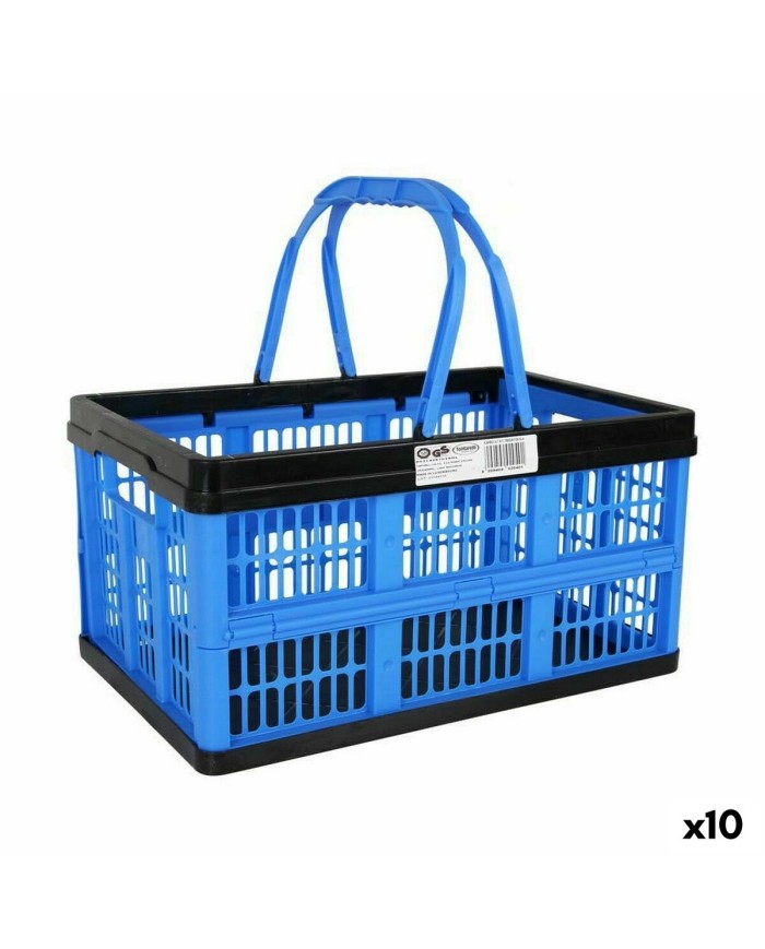 Scatola Pieghevole con Manici Tontarelli Voilà Azzurro 16 L 39 x 25,5 x 21 cm (10 Unità)