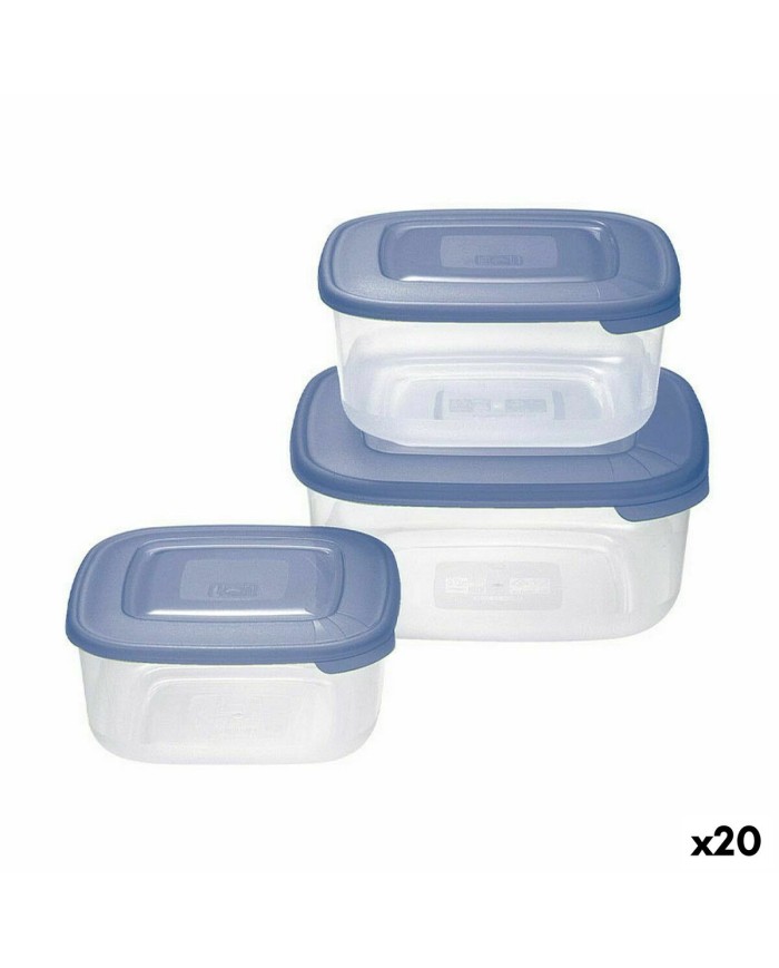 Set di scatole porta pranzo Tontarelli Quadrato 3 Pezzi (20 Unità)