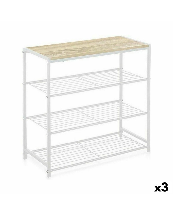 Scaffale Confortime Bianco Legno Metallo 60 x 30 x 63,5 cm (3 Unità)