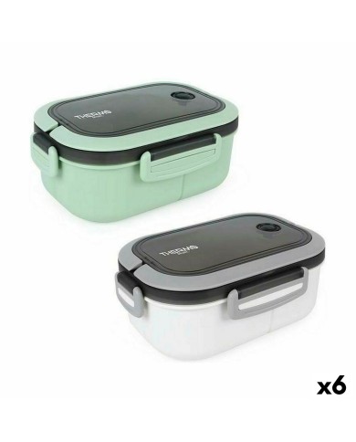 Porta pranzo Ermetico ThermoSport 6 scompartimenti Rettangolare 21 x 15 x 9 cm (6 Unità)