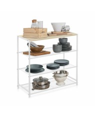 Scaffale Confortime Bianco Legno Metallo 60 x 30 x 63,5 cm (3 Unità)