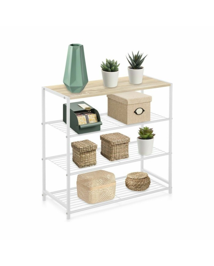 Scaffale Confortime Bianco Legno Metallo 60 x 30 x 63,5 cm (3 Unità)