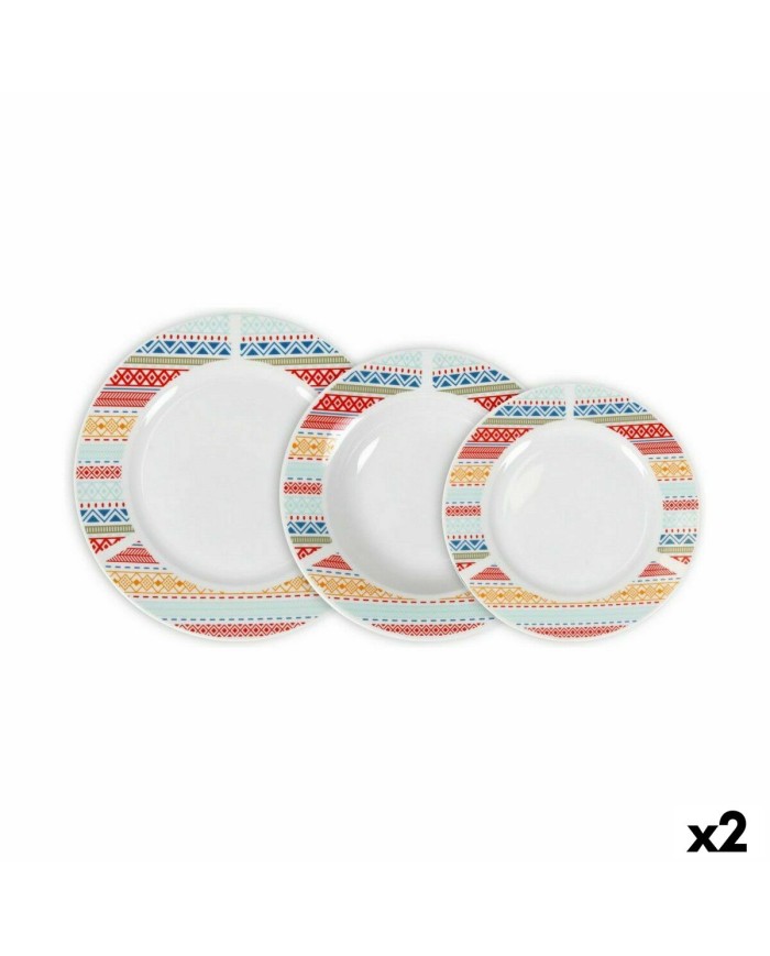 Set di Stoviglie La Mediterránea Palma Rotonda 18 Pezzi (2 Unità)