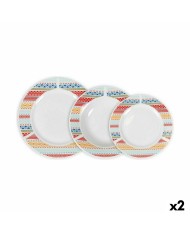 Set di Stoviglie La Mediterránea Palma Rotonda 18 Pezzi (2 Unità)