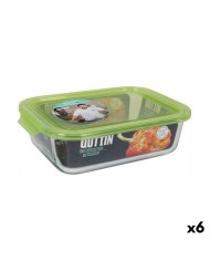 Porta Pranzo Quadrato con Coperchio Quttin Verde 750 ml (6 Unità) Porta Pranzo Quadrato con Coperchio Quttin Verde 750 ml (6 Unità)