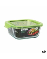 Porta Pranzo Quadrato con Coperchio Quttin Verde 750 ml (6 Unità) Porta Pranzo Quadrato con Coperchio Quttin Verde 750 ml (6 Unità)
