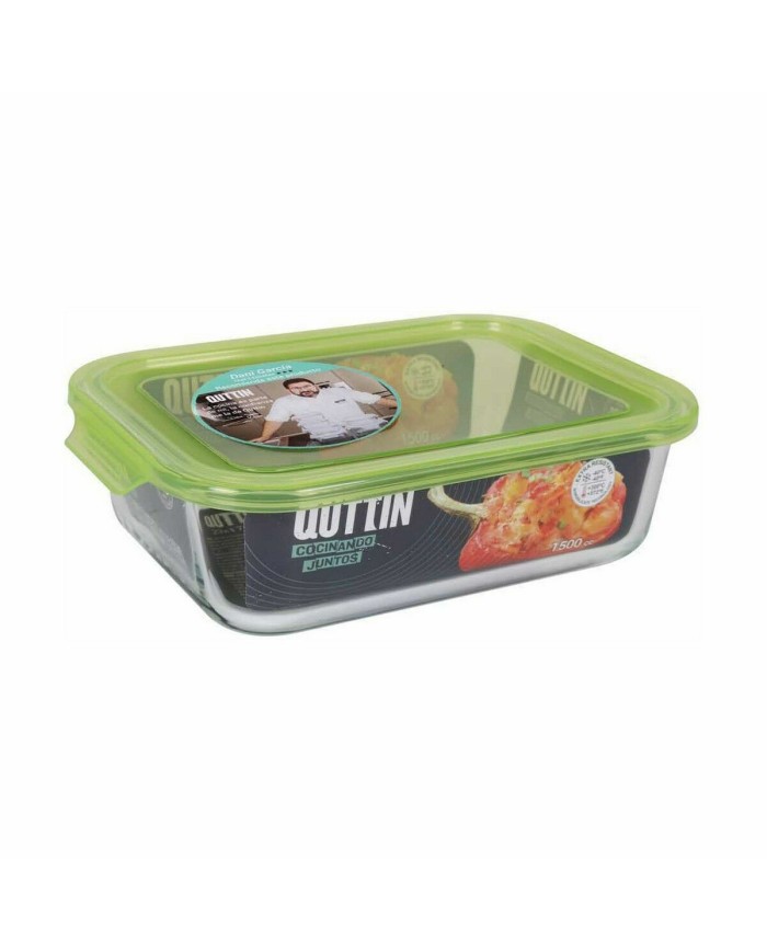 Portapranzo Rettangolare con Coperchio Quttin Verde Rettangolare 1,5 L (6 Unità) Portapranzo Rettangolare con Coperchio Quttin Verde Rettangolare 1,5 L (6 Unità)