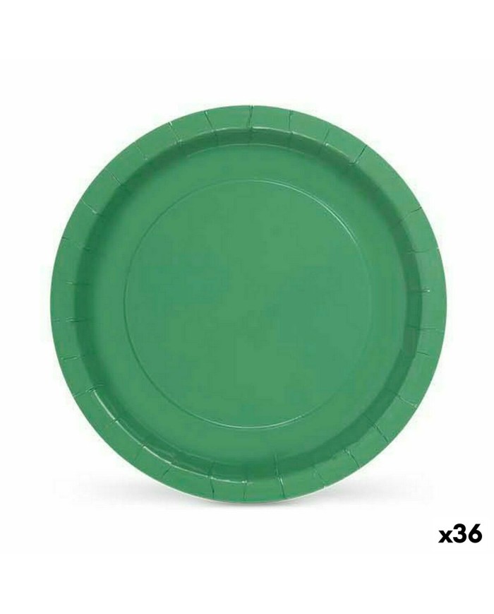 Set di piatti Algon Monouso Cartone Verde 10 Pezzi 20 x 20 x 1,5 cm (36 Unità)