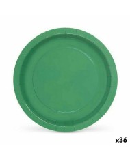 Set di piatti Algon Monouso Cartone Verde 10 Pezzi 20 x 20 x 1,5 cm (36 Unità)