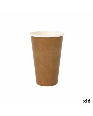 Set di Bicchieri Algon Monouso carta kraft 6 Pezzi 450 ml (16 Unità)