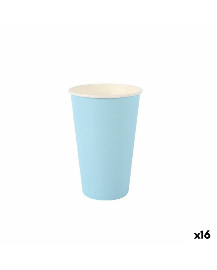 Set di Bicchieri Algon Monouso Cartone Azzurro 7 Pezzi 450 ml (16 Unità)