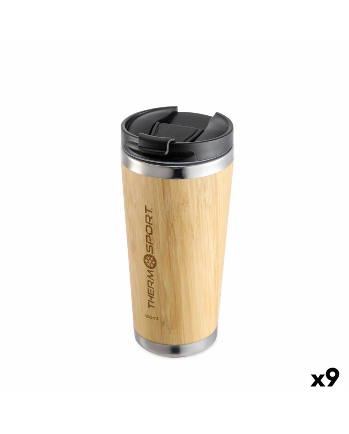 Tazza Thermos con Coperchio ThermoSport Bambù 450 ml (9 Unità)