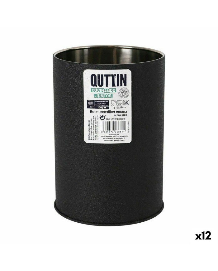 Contenitore per Utensili da Cucina Quttin Crocodile Acciaio inossidabile Ø 12,6 x 18 cm (12 Unità) Contenitore per Utensili da Cucina Quttin Crocodile Acciaio inossidabile Ø 12,6 x 18 cm (12 Unità)