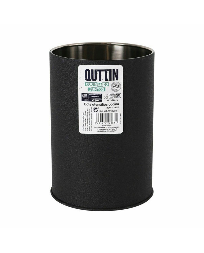 Contenitore per Utensili da Cucina Quttin Crocodile Acciaio inossidabile Ø 12,6 x 18 cm (12 Unità) Contenitore per Utensili da Cucina Quttin Crocodile Acciaio inossidabile Ø 12,6 x 18 cm (12 Unità)